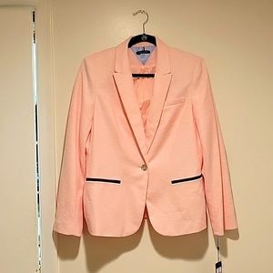 Tommy Hilfiger One-Button Elbow-Patch Blazer Ballerina Pink